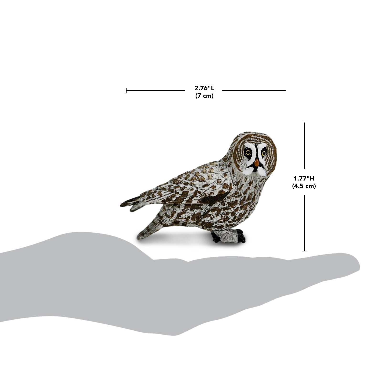 Safari Ltd. Great Grey Owl Figurine - Realistic 2.5" Bird Figure - Educational Toy for Boys, Girls, and Kids Ages 3+