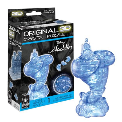 BePuzzled Original 3D Crystal Jigsaw Puzzle - Genie Disney Aladdin Brain Teaser, Fun Decoration for Kids Age 12 and Up, 35 Pieces (Level 1), Blue
