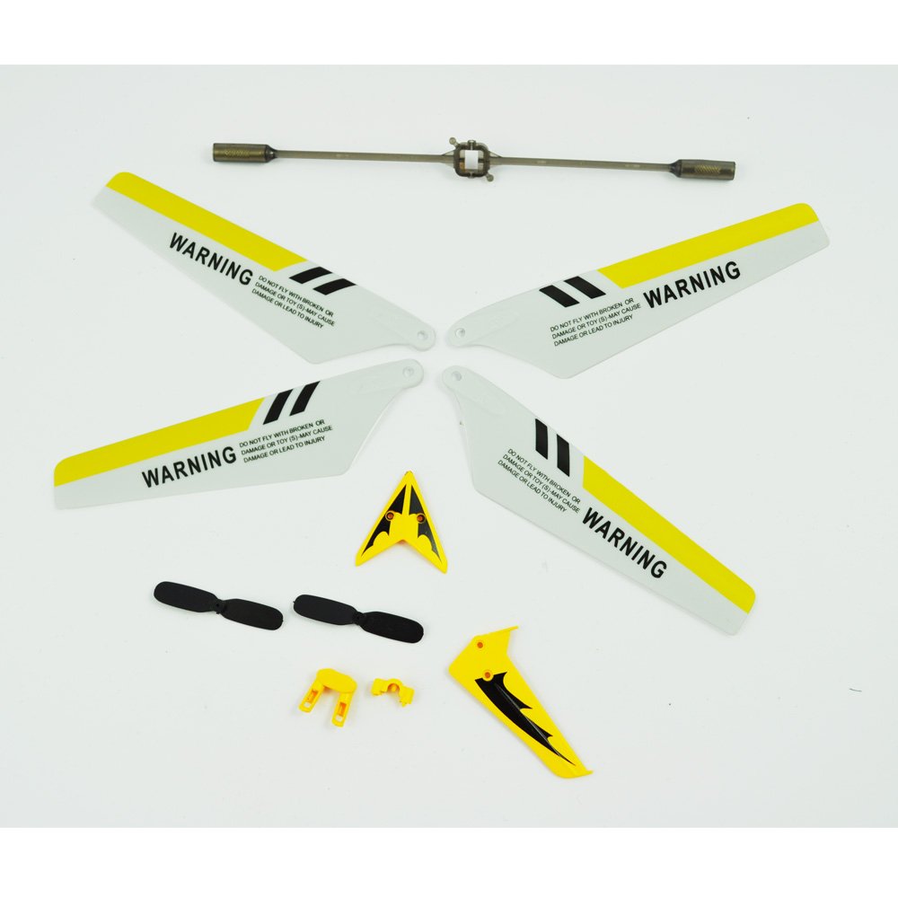 SYMA Full Replacement Parts Set for Syma S107 Rc Helicopter, Main Blades, Tail Decorations, Tail Props, Balance Bar, -Yellow Set