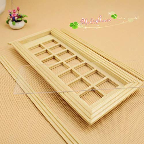 1:12 Scale 14 Panel French Glass Door Dollhouse Miniatures Kit; 3.38"x7.67"H c