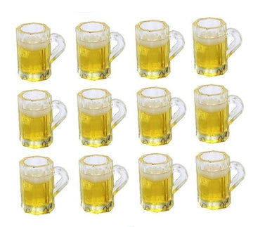 12Pcs Beer Cup, Miniature Cups, Dollhouse Mug Model for Miniature Dollhouse Accessories with Realistic Looking Beer Practical Processed Party