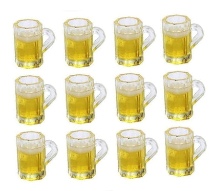 12Pcs Beer Cup, Miniature Cups, Dollhouse Mug Model for Miniature Dollhouse Accessories with Realistic Looking Beer Practical Processed Party