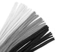 Colorful Fuzzy Craft Sticks Pipe Cleaners - 40 Count - 12 Inches Long (Black White Gray Mix)
