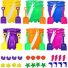 4E's Novelty 12 Sets Beach Toys - Includes 12 Sand Buckets, 12 Shovels, 24 Sand Molds for Kids - Small 5.75" Beach Buckets Bulk, Summer Party Favors