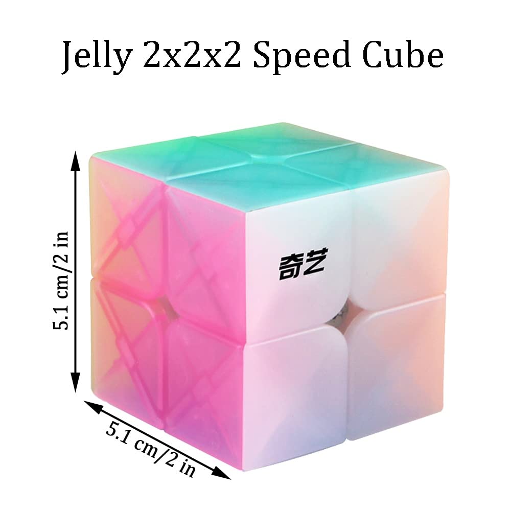 QY Toys Jelly 2x2x2 Speed Cube Stickerless, Transparent