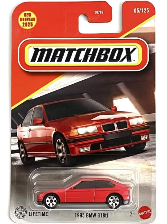 Matchbox 1995 BMW 318ti [Red] New for 2025! 05/125, 1:64 Scale Diecast Toy Vehicle