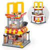 HIGH GODO City Street View Burger Shop Building Set, MOC Creative Model Set Creative Model Toys, Unique Home Decor, Ideas Birthday Holidays Toy Gift