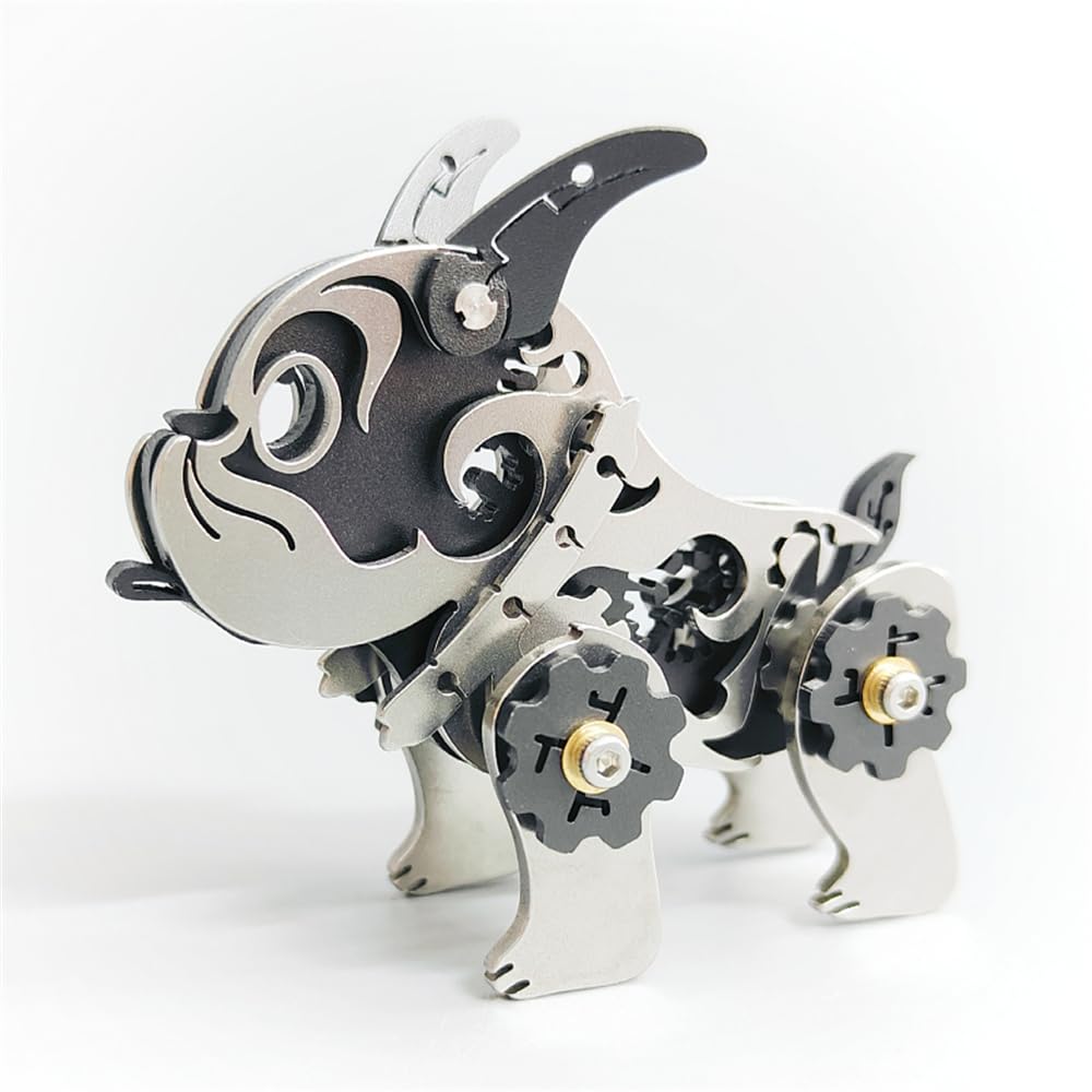 Mokrdomain Bulldog 3D Metal Puzzle, Black, 48 Pieces