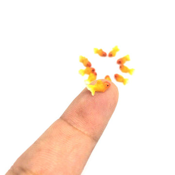 an_Shop 10pcs Artificial Animal Accessories Clay Goldfish Packs Miniature Figurine Mini Decorative for DIY Ornament Craft DIY Dollhouse Yellow Color