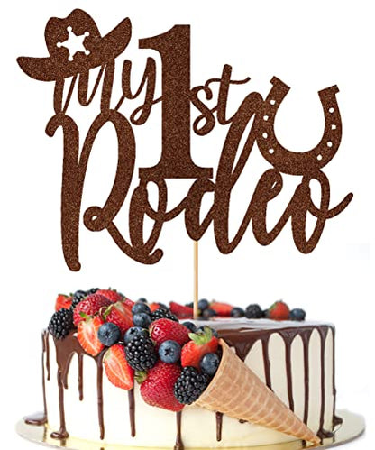 Crseniny My 1st Rodeo Cake Topper, First Birthday Cake topper