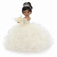 KINNEX COLLECTIONS SINCE 1997 17" Quinceañera Centerpiece Doll - Ruffled Gown, Mis Quince Años Table Decoration & Keepsake ARC8421-2R (Ivory)