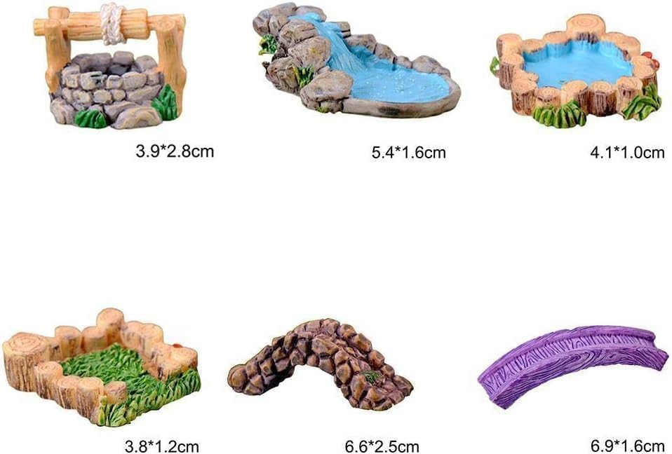 Senyango DIY Miniature Mini Water Pool, Garden Lawn Ornament for Mountain Dollhouse Decor, Craft Outdoor Statues, Village Character and Manor Style