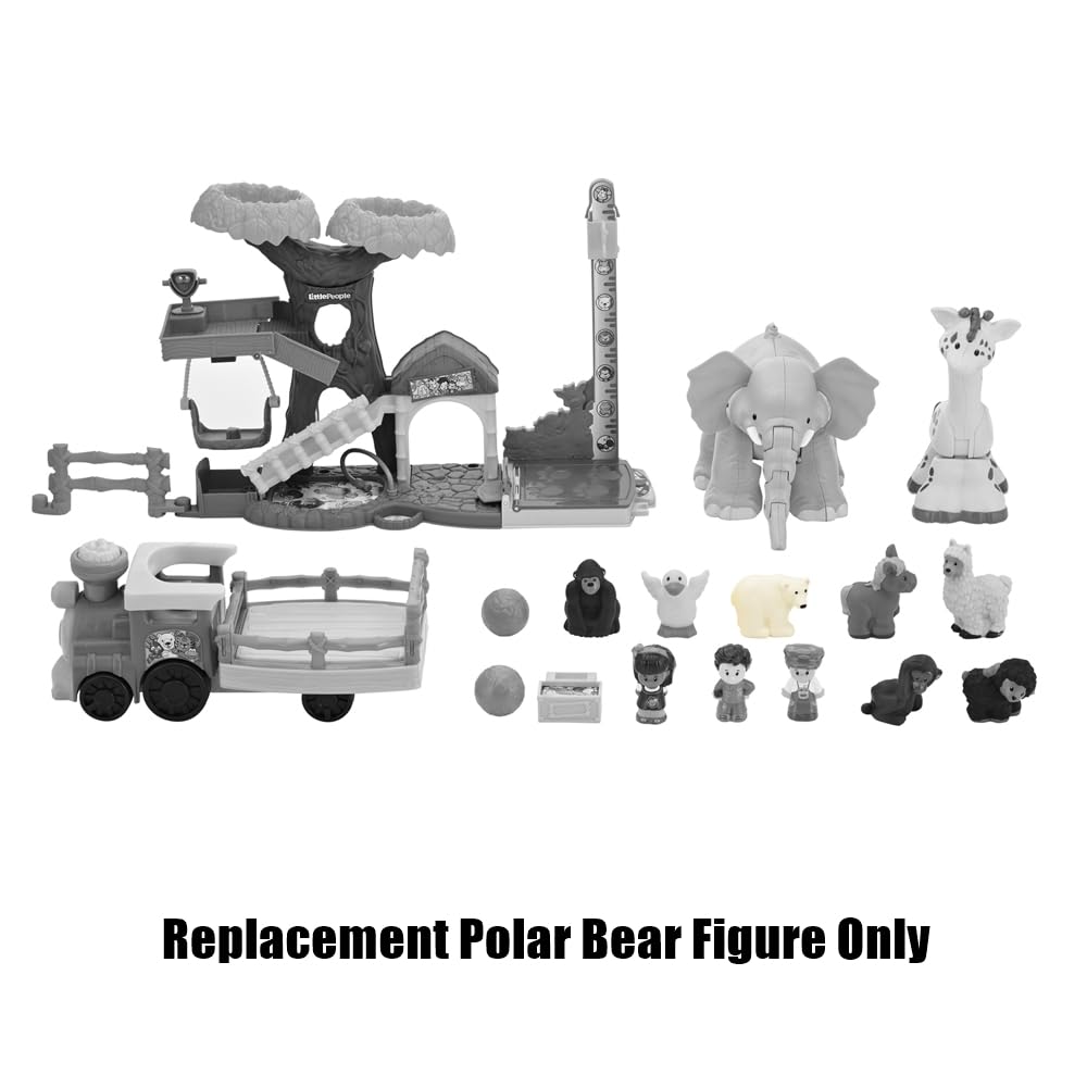Fisher-Price Replacement Part Little People Choo-Choo Zoo Train Playset CMP36 - Replacement White Polar Bear Figure