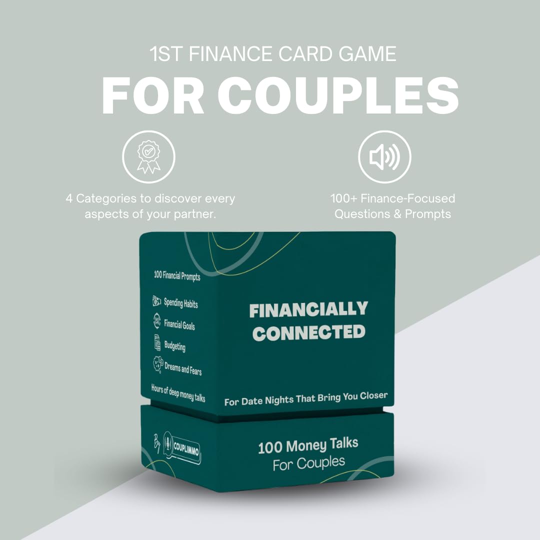 Couplimmo Financially Connected: Financial Conversation Starter Card Game for Couples | Engaging Date Night Game | Interactive Card Game | Newlyweds