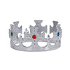 Plastic Jeweled King's Crown (silver) Party Accessory (1 count) (1/Pkg)