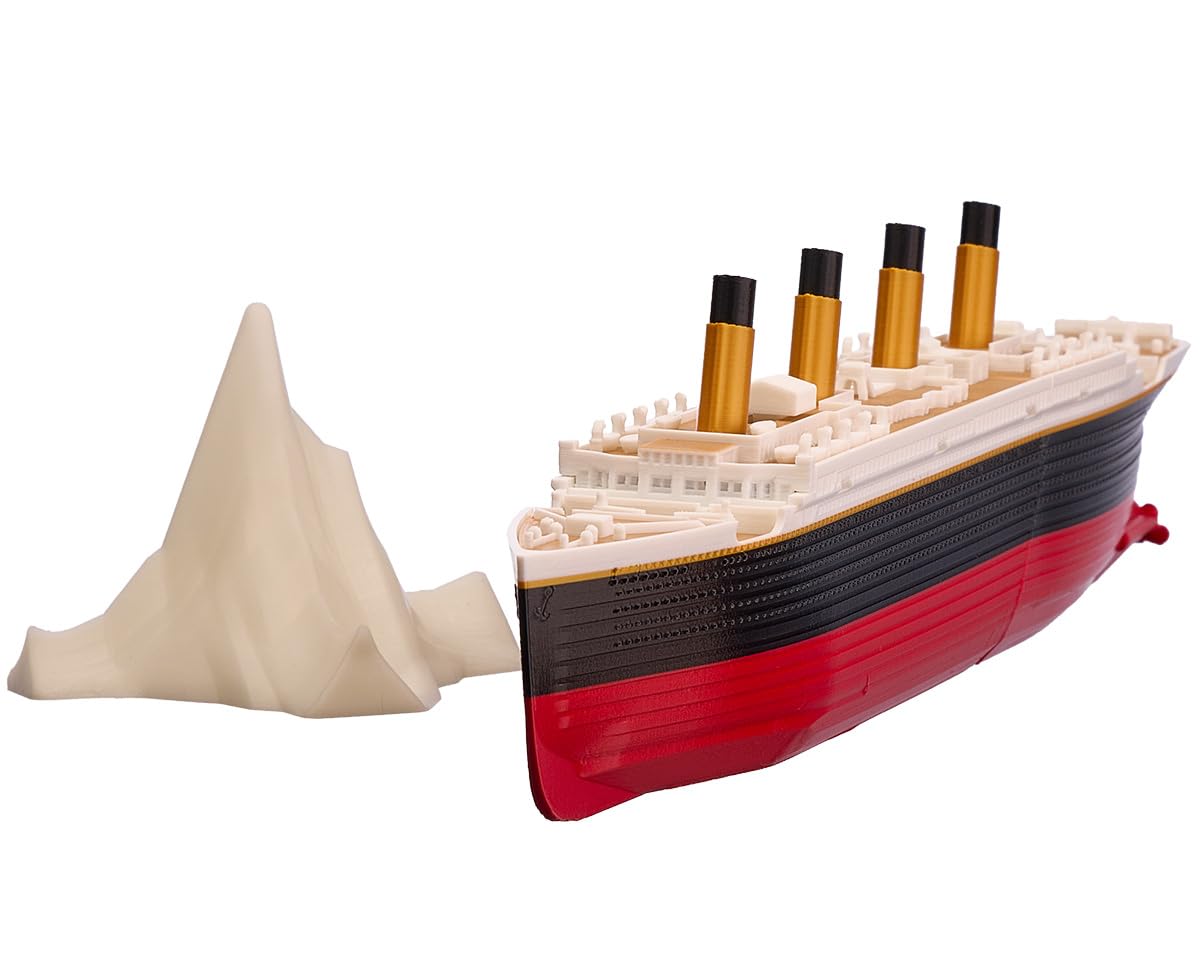 Large 16" Submersible Titanic Model Ship, Perfectly Balanced, Two-Stage Sinking, with Iceberg