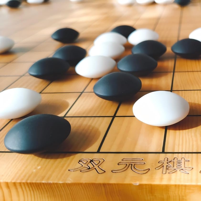 SongYun Double Convex Ceramic 11mm Go Game Stone Set 361pcs with Stone Bag and Go Board, 2 Players Board Game