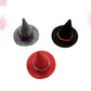 Amosfun 3pcs Halloween Wine Witch Hat Mini Felt Witch Hat Bottle Topper Caps For Halloween Party Table Decoration Miniature Work Diy Craft