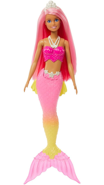 Barbie Dreamtopia Mermaid Doll with Pink Hair, Pink & Yellow Ombre Tail & Headband Accessory