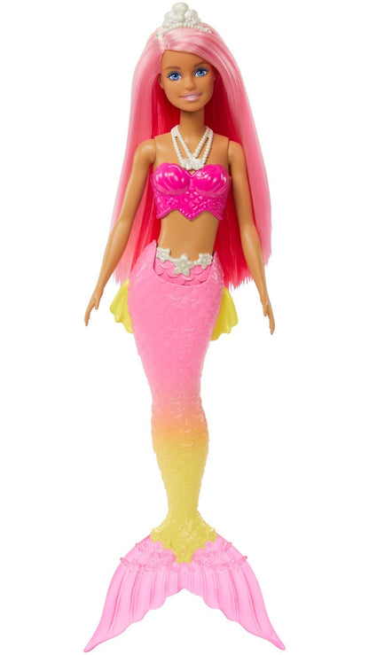 Barbie Dreamtopia Mermaid Doll with Pink Hair, Pink & Yellow Ombre Tail & Headband Accessory