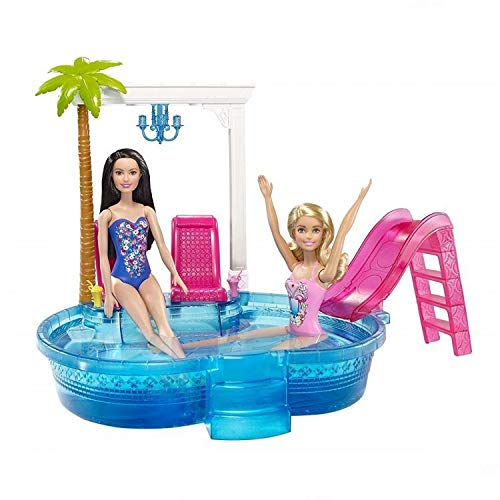 Barbie Glam Pool and Slide with Chairs, Chandelier and Smoothies