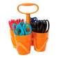 Fiskars 5" Pointed-Tip Scissors for Kids 4-7 with Classpack Art Caddy Organizer (24-Pack) - Kids Scissors for School or Crafting - Back to School