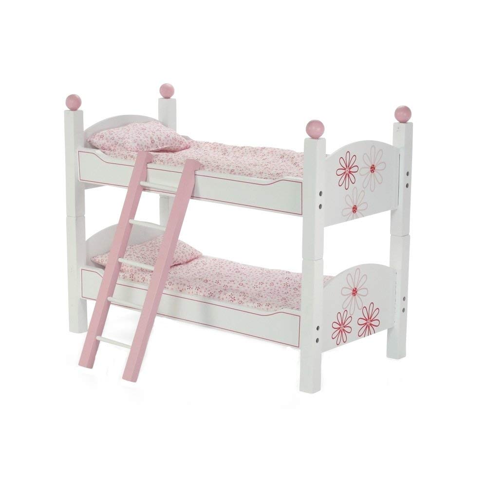 Emily Rose 18 Inch Doll Stackable Beds - Bunk Bed with Floral Bedding Sets