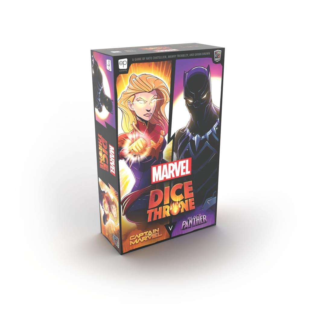 Marvel Dice Throne | 2 Hero Box Featuring Captain Marvel, Black Panther | Standalone Competitive Dice Game | Officially-Licensed Marvel Game |