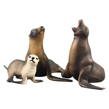 Toyvian 3pcs Sea Lion Model Plastic Sea Lion Model Marine Organism Decorations