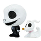 Collectible Disney: Nightmare Before Christmas Jack with Zero Flocked 4” Bhunny Stylized PVC Figure