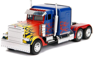 Jada Optimus Prime Truck with Robot on Chassis from Transformers Movie Hollywood Rides Series Diecast Model, 1:32 Scale