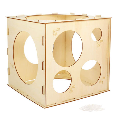 Auihiay 2-10 Inch Collapsible Wood Balloon Sizer Box Cube (9 Holes)