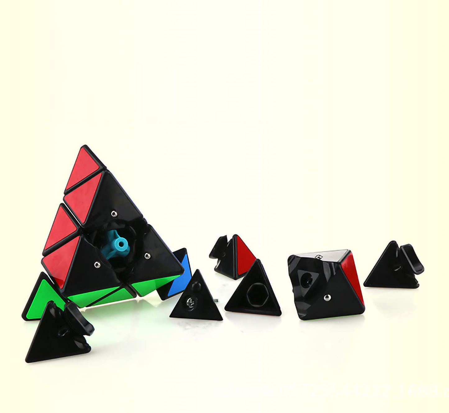 3X3 Pyramid Speed Cube YJ Toys 3X3X3 Speed Cube Triangle Puzzle Magic Cube Puzzle Black Toy for Kids and Adults