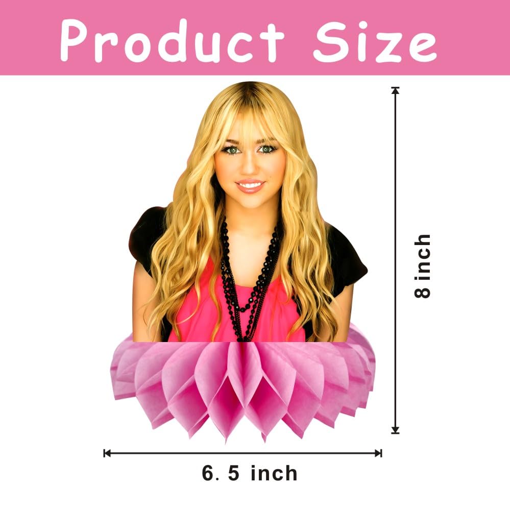 8Pcs Hannah Montana Table Centerpieces Birthday Party Supplies Double Side Table Decorations for Hannah Montana Themed Party Decorations