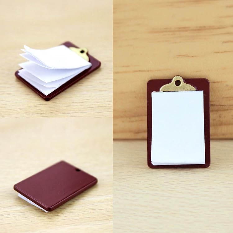 1/12 Miniature Clipboard Dollhouse Decoration Accessories, DIY Micro Scene Decor, Decorations