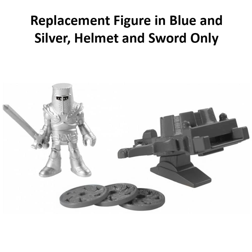 Imaginext Replacement Parts for Fisher-Price Clobbering Crossbow Playset - HCG67 ~ Replacement Figure in Blue and Silver, Helmet and Sword