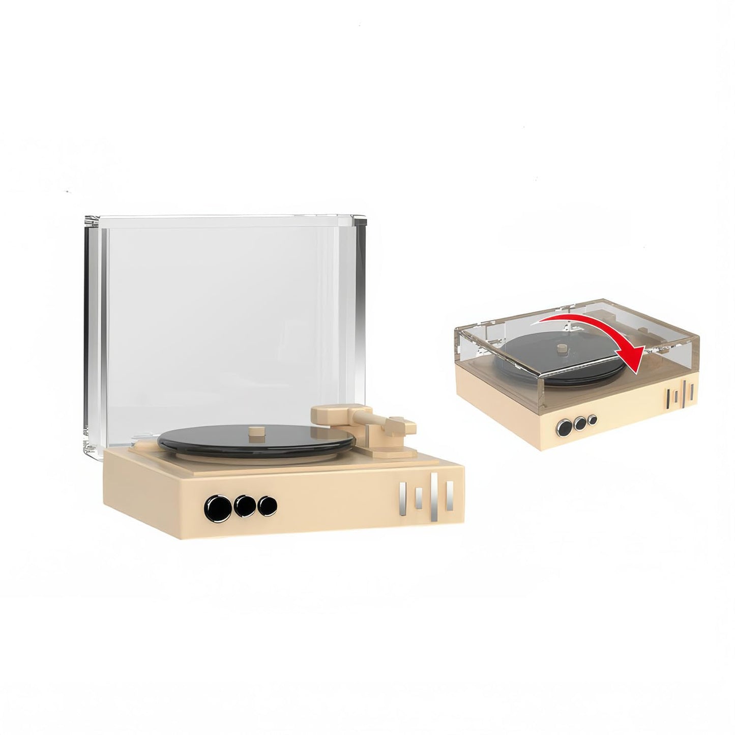 Realistic Miniature Vinyl Record Player, Dollhouse Miniatures, Mini Store Decor, 1/12 Scale, Cool Miniature Display