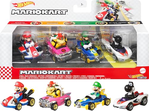 Hot Wheels Mario Kart Set of 4 Die-Cast Toy Cars