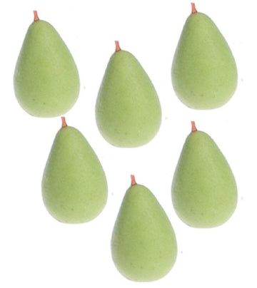International Miniatures Dollhouse Miniature Set of 6 Realistic Green Pears