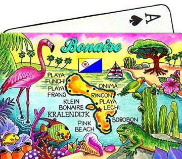 World By Shotglass Bonaire Netherlands Antilles Map Collectible Souvenir Playing Cards