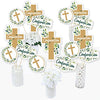 Big Dot of Happiness Confirmation Elegant Cross - Religious Party Centerpiece Sticks, Table Toppers, Festive & Meaningful Decor - 15 Ct