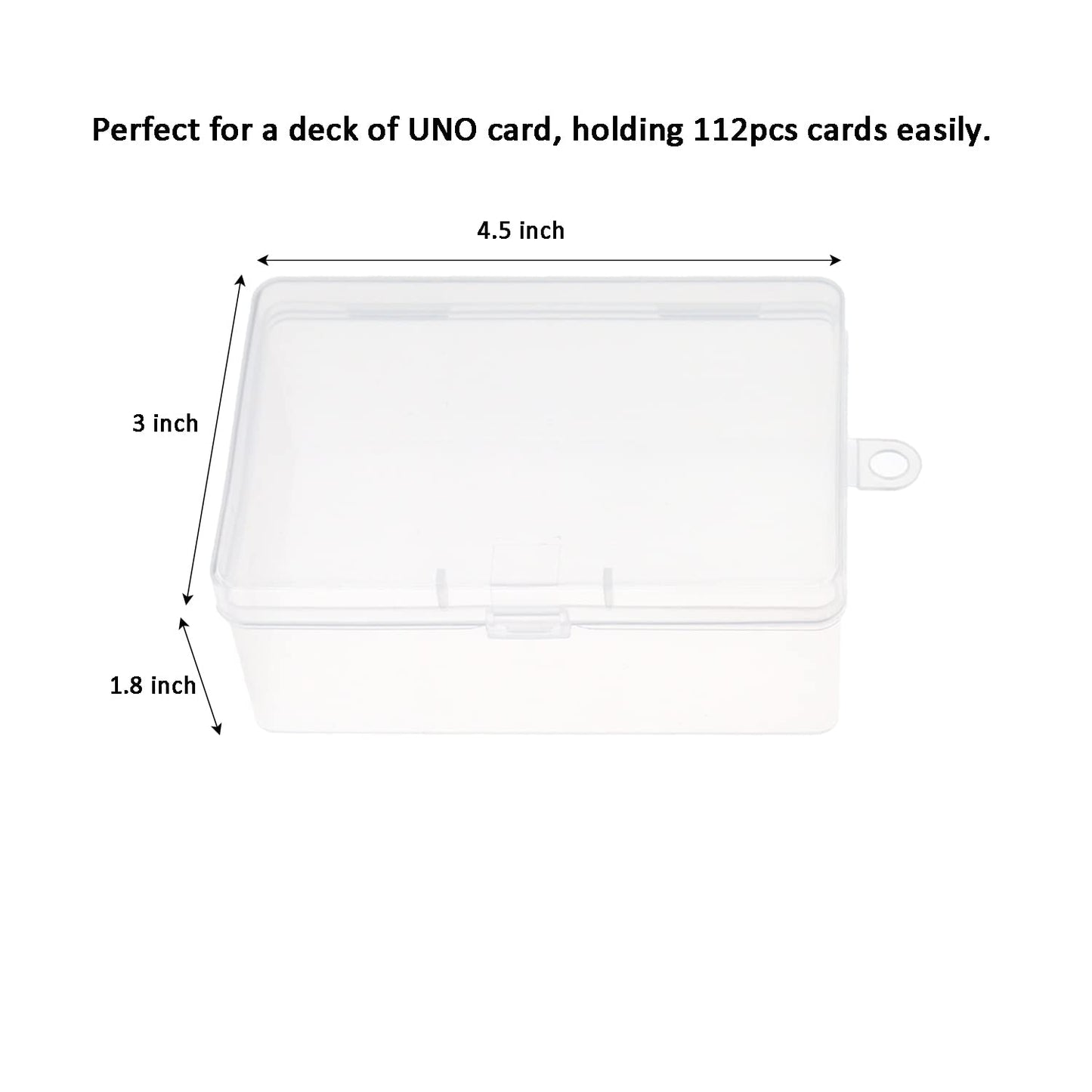 Cwdew Plastic UNO Card Case Box Holder, High Capacity Playing Card Case, Clear Playing Card Box Storage Card Deck Case (NO Cards) (Set of 2)