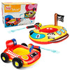 2 Pack Inflatable Kids Pool Floats with Water Gun, Pool Toys for Kids Ages 4-8, Blow Up Toddler Pool Floats, Swimming Pool Game Toys, Fire Truck