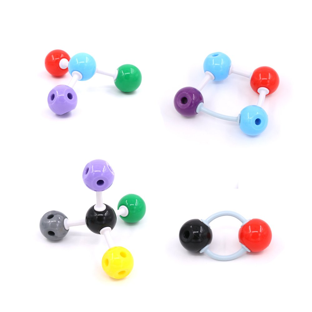 Swpeet 115 Pcs Organic Chemistry Molecular Model Student and Teacher Kit, Molecular Model Set for Inorganic & Organic Chemistry - 50 Atoms & 64 Links