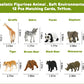 Montessori Safari Animal Matching Game, 12PCS Realistic Zoo Animal Figurines with Flash Cards, Preschool Science Educational Learning Toys