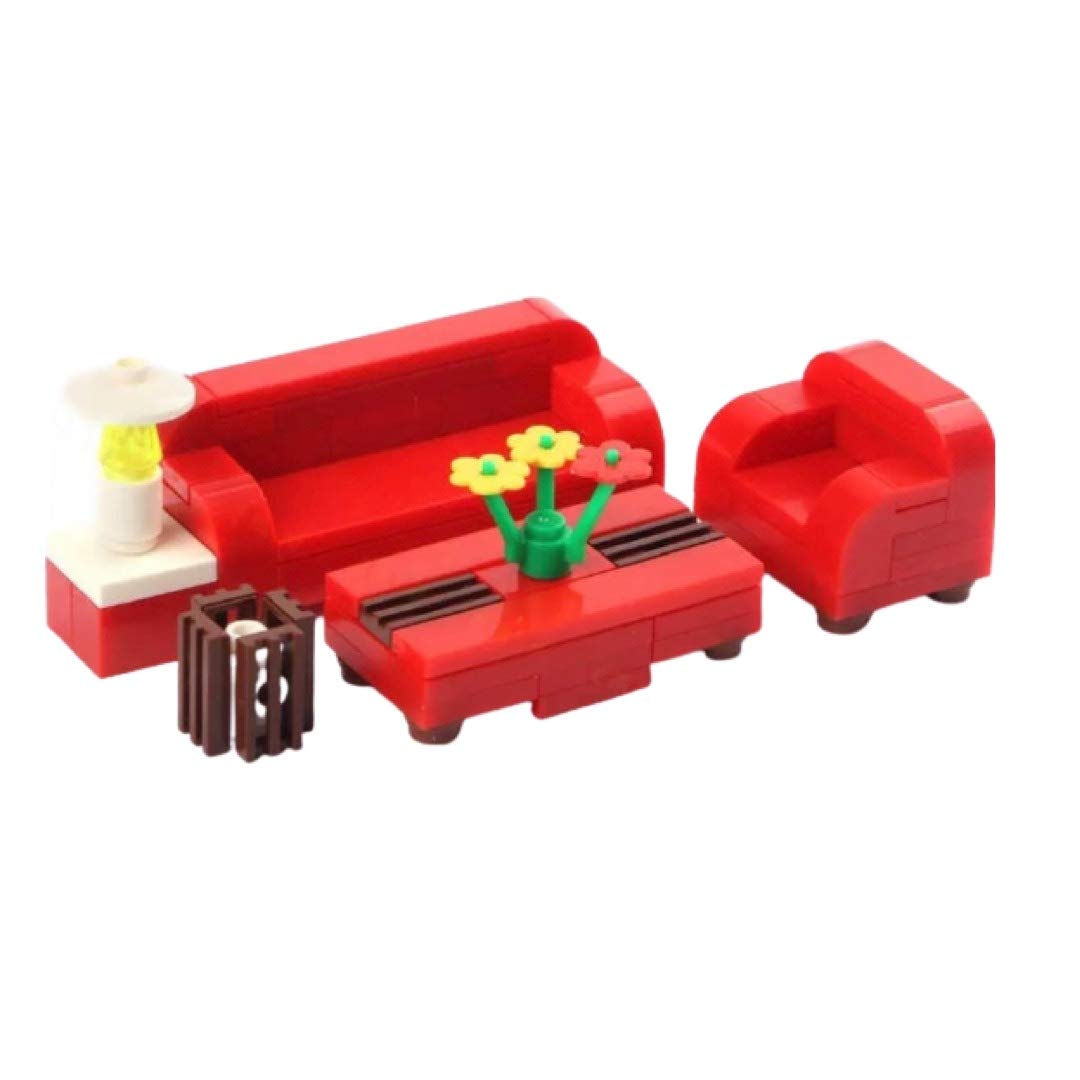 General Jim's Building Blocks Bricks House Furniture Set for Bedroom Living Room & Dining Room for City Street Houses Fun for All Building Levels