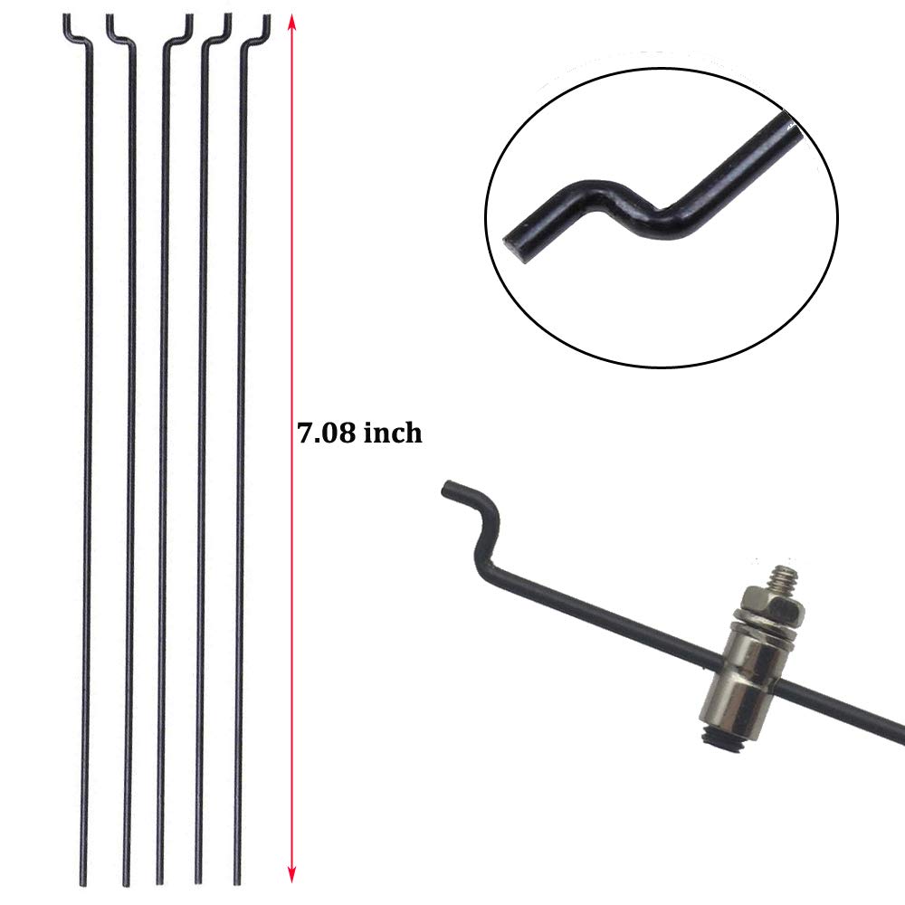 5 Sets Nylon Control Horns + Steel PushRods 1.2 x 180mm+ Pushrod Connector Linkage Stopper 1.8mm Parts for RC Airplane Model Aircraft