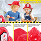 Erinnmy 24 Pcs Kids Firefighter Hat, Plastic Fireman Helmet, Red
