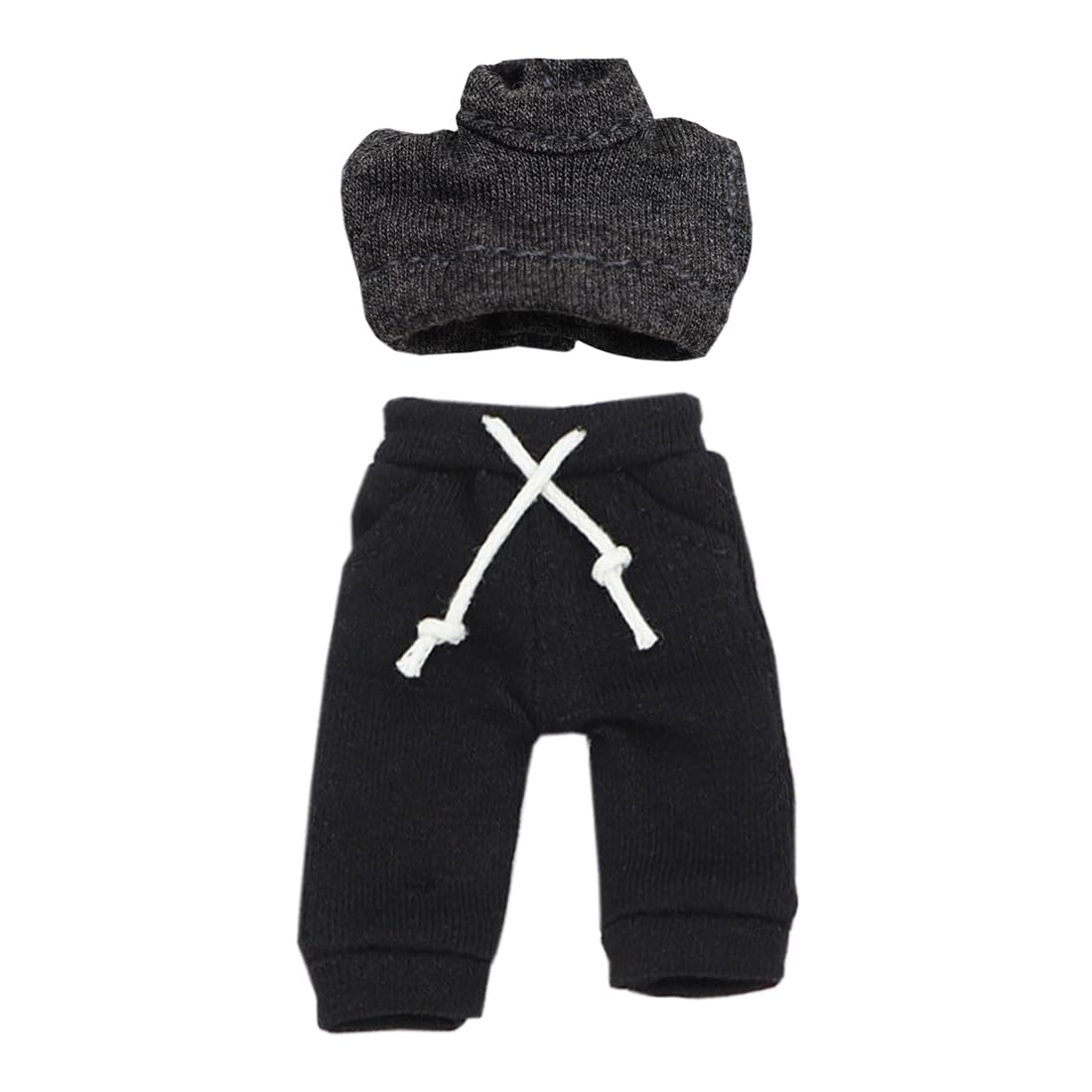 Xyrmync 1/12 BJD Doll Clothes Vest Sweatpants Ob11 Doll Dress Up Accessories (Gray+Black)