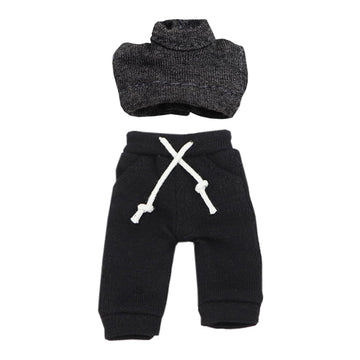 Xyrmync 1/12 BJD Doll Clothes Vest Sweatpants Ob11 Doll Dress Up Accessories (Gray+Black)